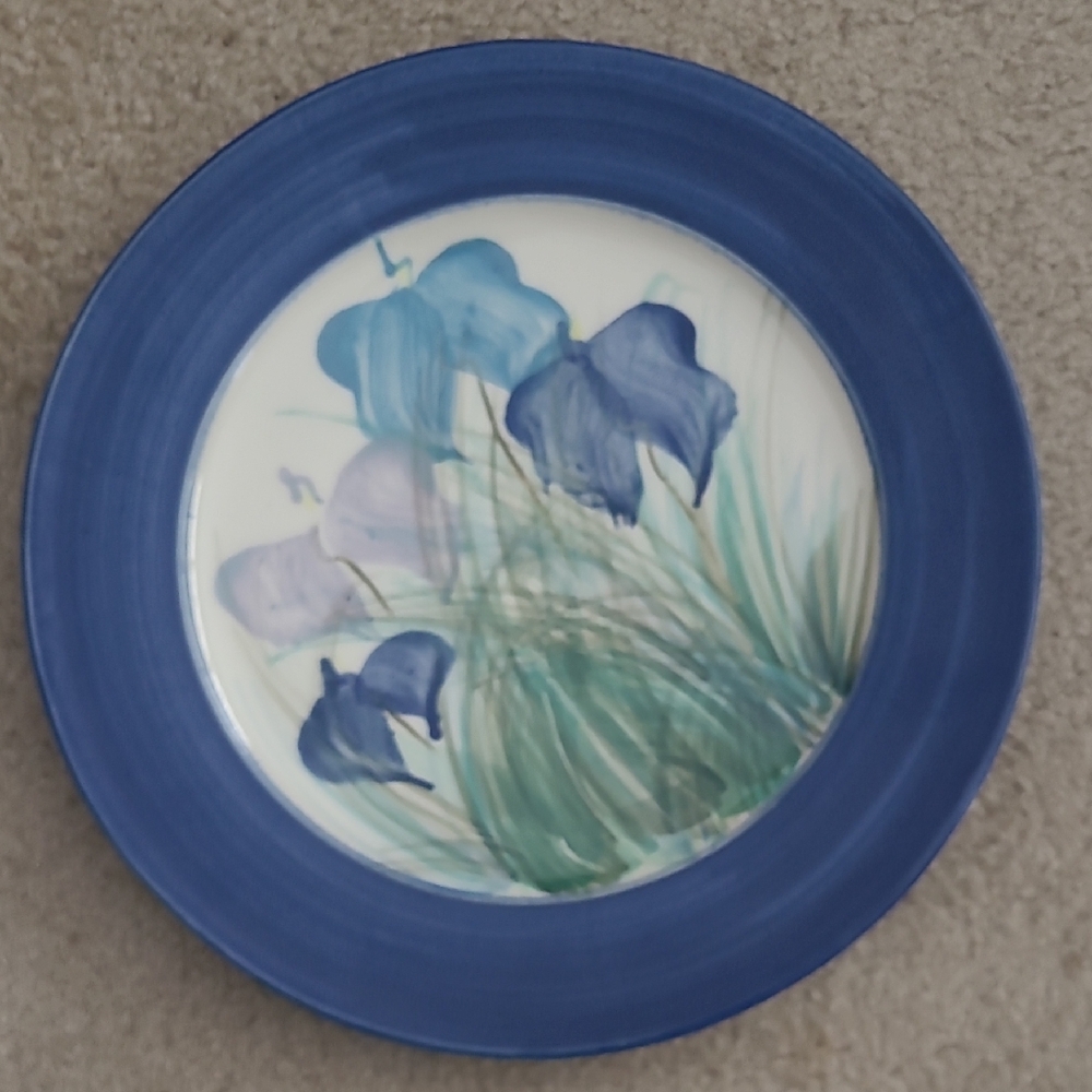 Blue Floral Decorative Plate